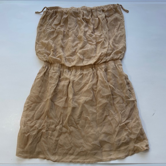 Alythea‎ Strapless Mini Dress 100% Silk Sz M Pastel Minimalist Resort Chic Party - Picture 10 of 10